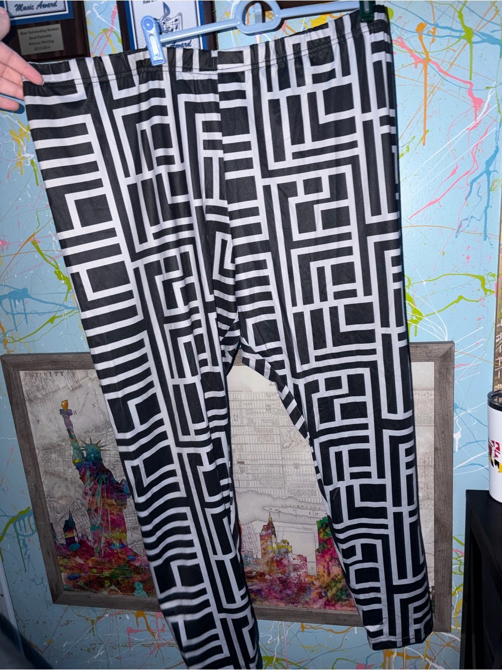 Black & White Geometric Women’s Pants - Modern Pattern